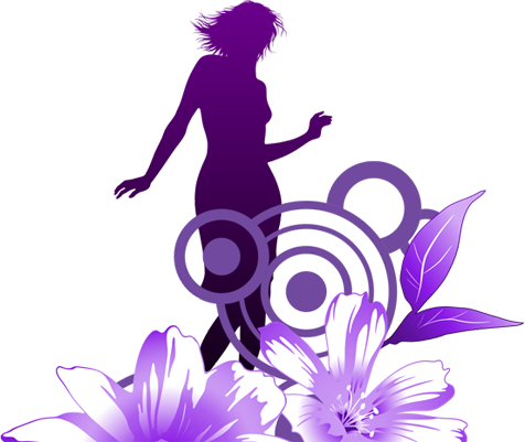 silhouette in flowers